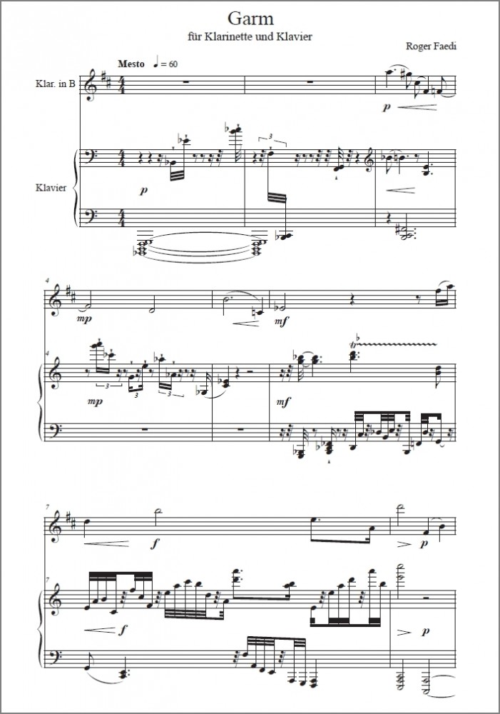 Garm, op. 62, für Klarinette und Klavier