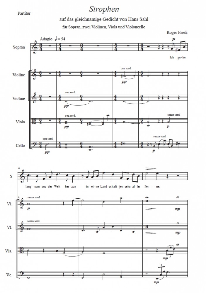 Strophen, op. 87, für Sopran, zwei Violinen, Bratsche und Violoncello, für Bratsche und Klavier, für Bratsche und Klavier